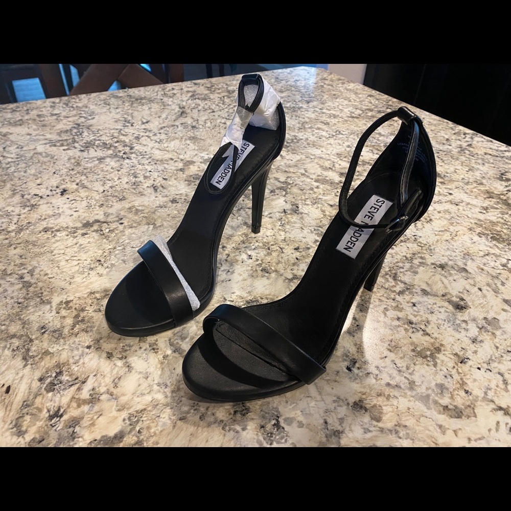 Black strappy heels